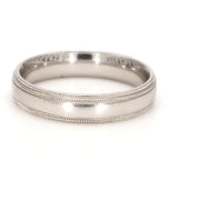 Milgrain Mixed Plain Metal Band
