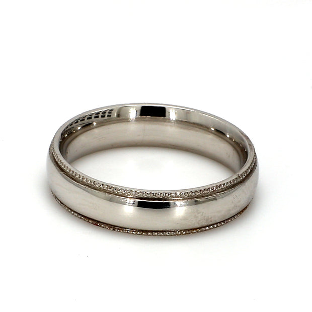 Milgrain Polished Plain Metal Band