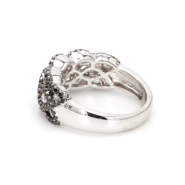 Black/White Weave Diamond Fashion Ring