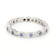 Alternating Sapphire Three-Quarter Band