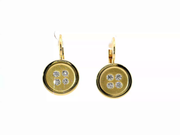 18K Yellow Gold Diamond Button Earrings