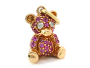 Pink Sapphire Teddy Bear Charm