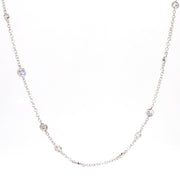 Natural Diamond-by-the-Yard Necklace in 18K White Gold