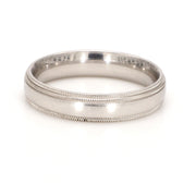 Milgrain Mixed Plain Metal Band
