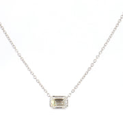 Delicate Bezel-Set Diamond & White Gold Necklace