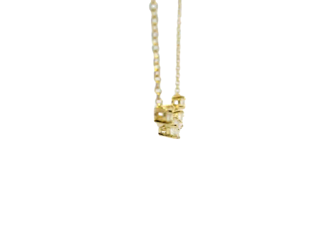 Curved floating diamond bar necklace