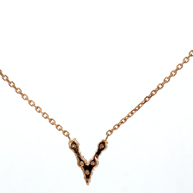 Signet-V Diamond Necklace