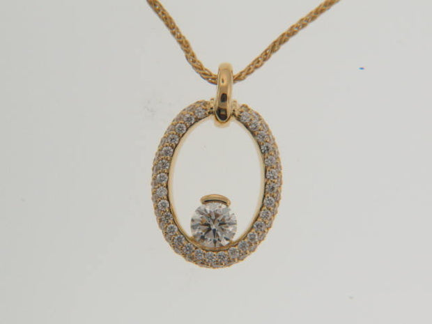 Oval Pave Diamond Necklace