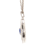 Captivating Diamond & Sapphire Locket Necklace