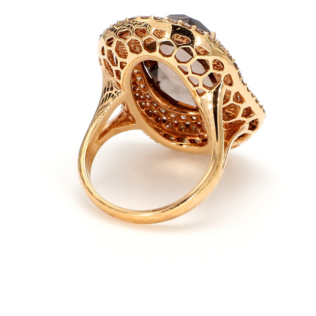 Chocolate Diamond Halo Fashion Ring