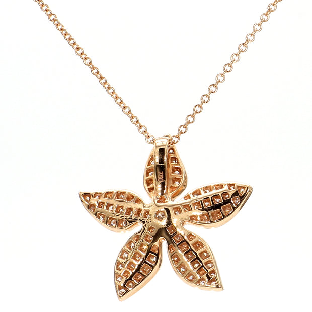 Floral Rose Gold & Diamond Necklace