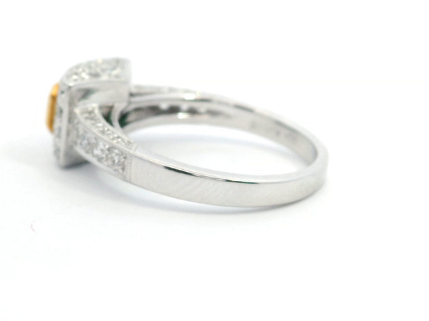 Emerald & Diamond Halo Engagement Ring