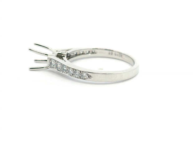 Classic Cathederal Style Pave Engagement Mounting