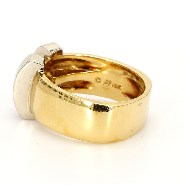 Semi-Bezel Metal Fashion Ring