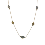 Dahlia | Petal Diamond Pavé Station 18" Necklace in 18kt Yellow Gold