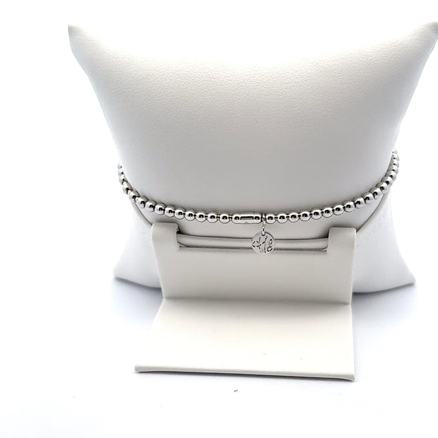 Circle Stretch 18K White Gold Bracelet