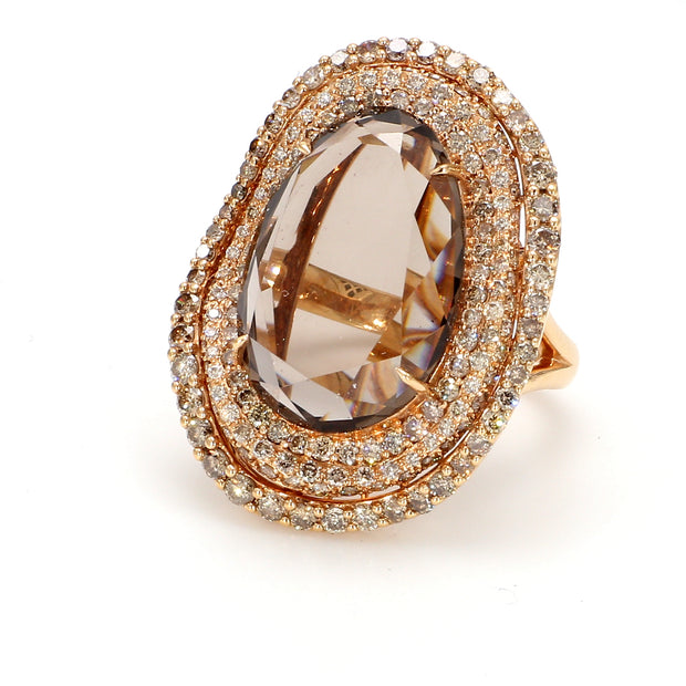 Chocolate Diamond Halo Fashion Ring