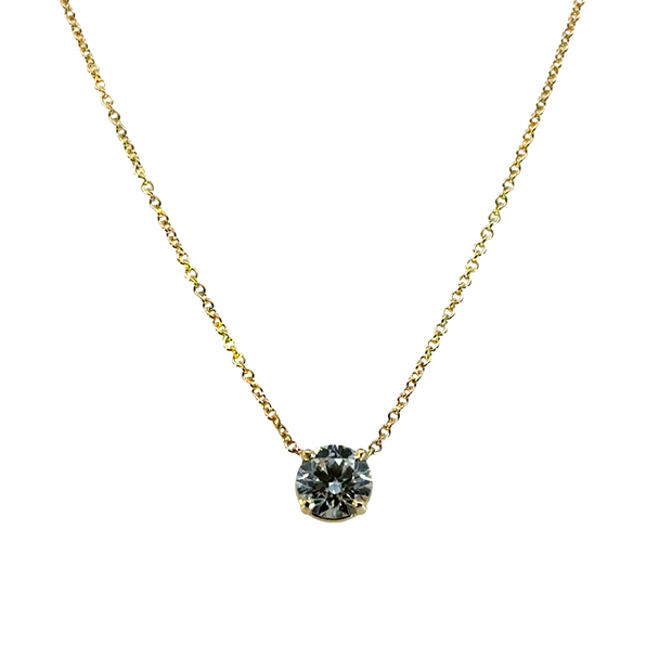 1.06ct Lab Grown Diamond Solitaire Pendant in 14K Yellow Gold