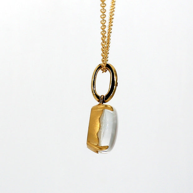White Drop Gemstone Necklace