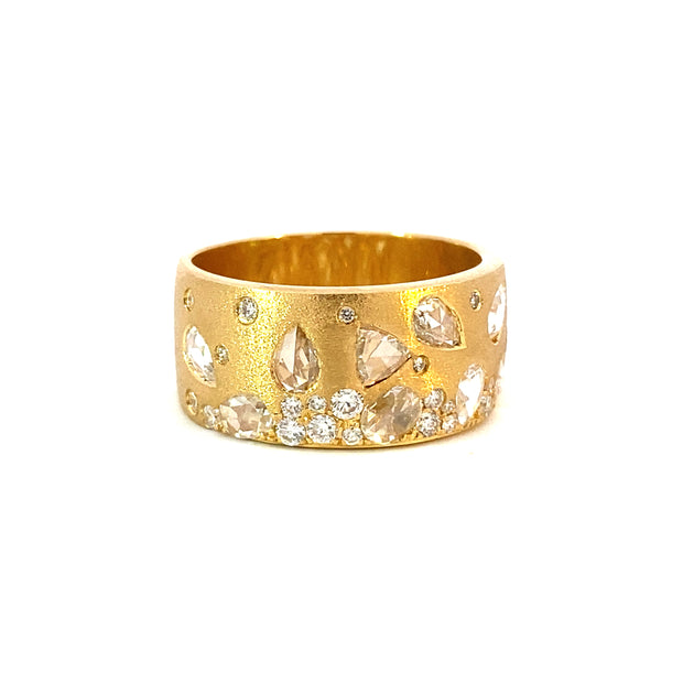 Rose-Cut Flush-Set Diamond Fashion Ring