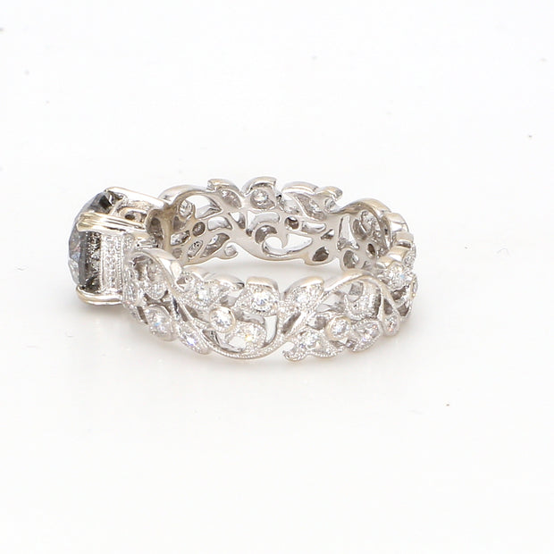 Vintage Salt & Pepper Diamond Engagement Ring