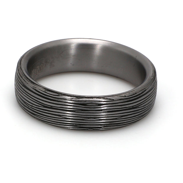 Comfort-Fit Textured Plain Metal Band