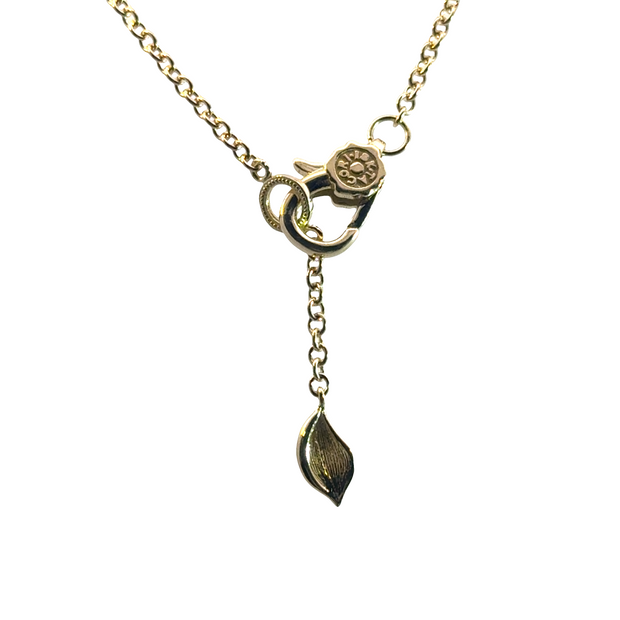 Dahlia | Petal Diamond Pavé Station 32" Necklace in 18kt Yellow Gold
