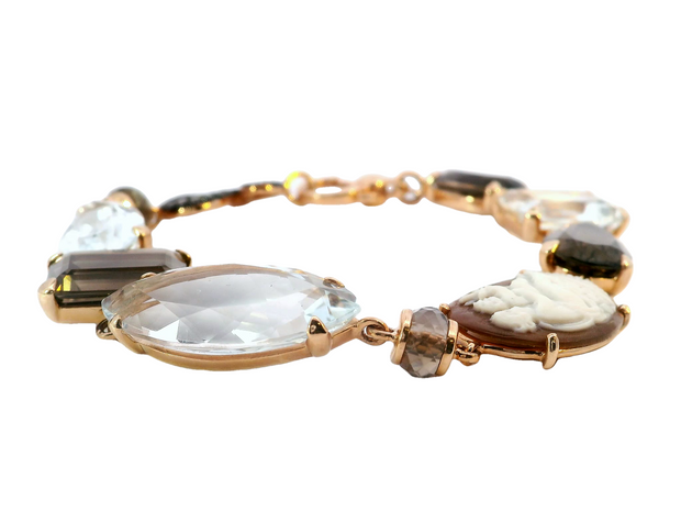 Cameo Smokey Rock Gemstone Bracelet