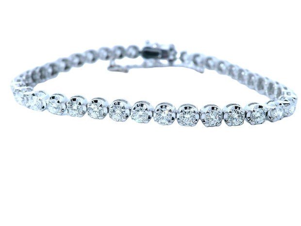 10K White Gold Lab-Grown Diamond Link Bracelet