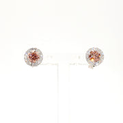Lab-Grown Halo Pink Diamond Earrings