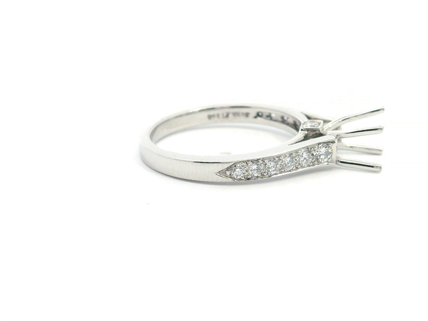Classic Cathederal Style Pave Engagement Mounting
