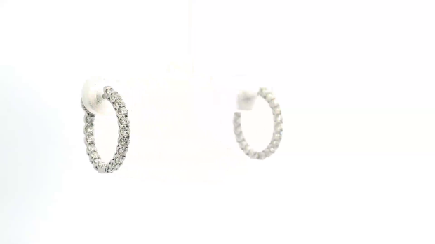 Locking Diamond Hoop Earrings