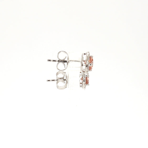 Lab-Grown Halo Pink Diamond Earrings