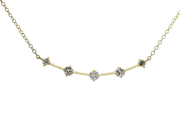 Curved floating diamond bar necklace