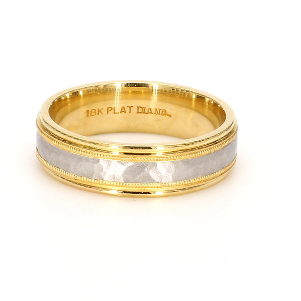 Milgrain Hammered Plain Metal Band