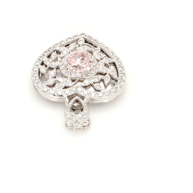 Pink Sapphire & Diamond Heart Locket