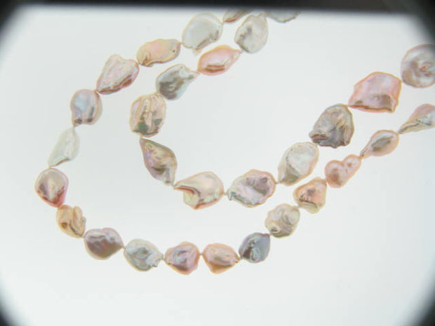 Natural Peach/Lav Baroque Pearl Necklace