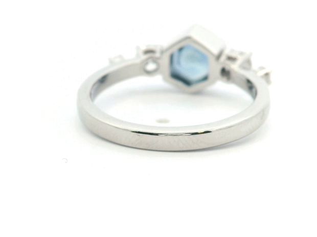 Deep Blue Sapphire & Diamond Ring