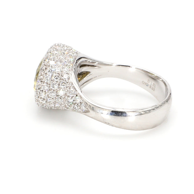 Lemon Quartz & Diamond Pave Ring