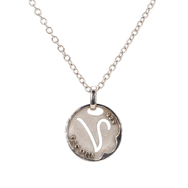 Signet-V Diamond Necklace