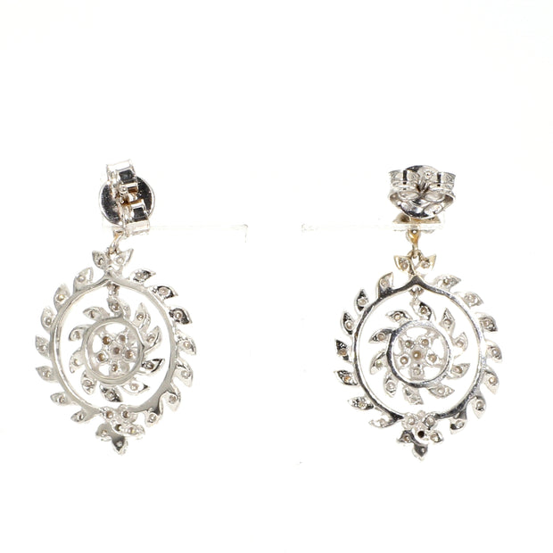 Sunburst Diamond Drop Earrings