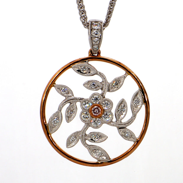 Floral Circle Diamond Necklace