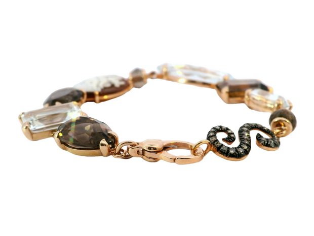 Cameo Smokey Rock Gemstone Bracelet