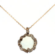 Rose Gold Starburst Diamond & Chalcedony Necklace