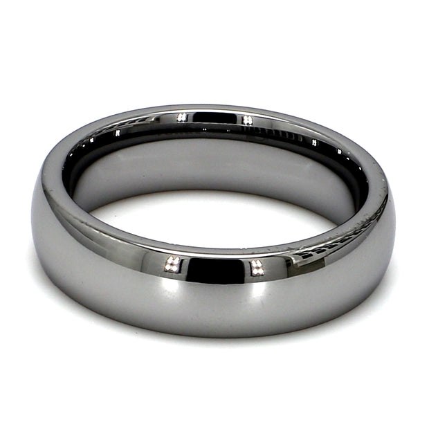 Comfort-Fit Polished Plain Metal Band