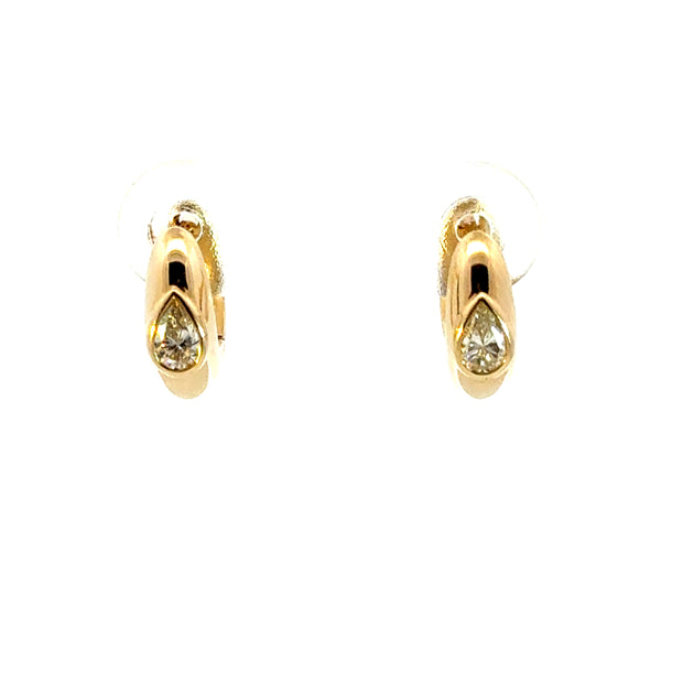 Lab Grown Pear-Cut Diamond Hoop Earrings