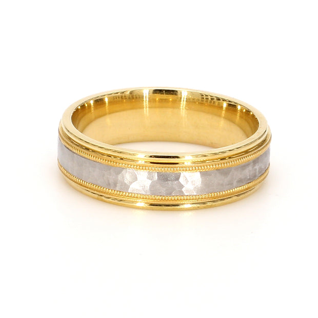 Milgrain Hammered Plain Metal Band