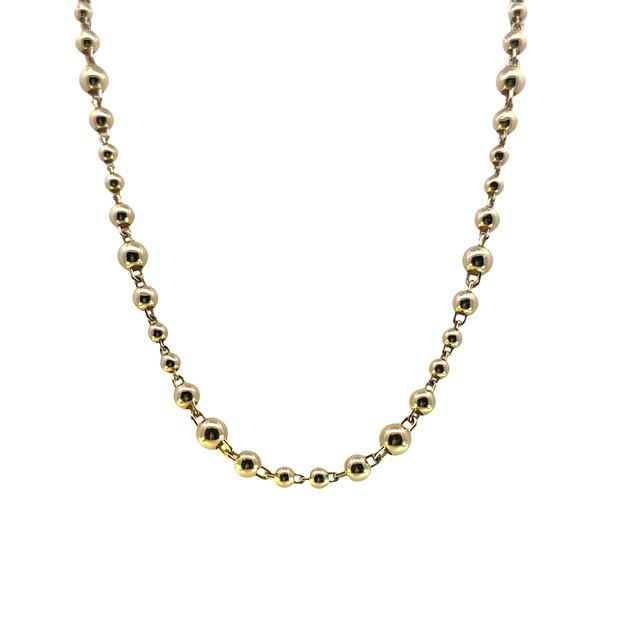 Ball Chain Necklace with Diamond Lobster Clasp in 18K Yellow Gold