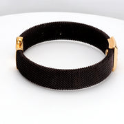Dark Brown Stainless Cuff Diamond Bracelet
