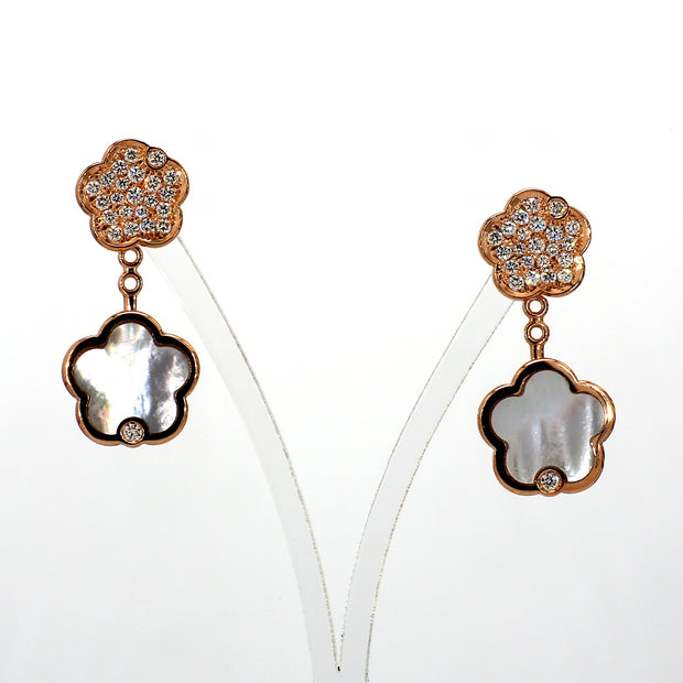 Mother-of-Pearl & Diamond Drop Earrings